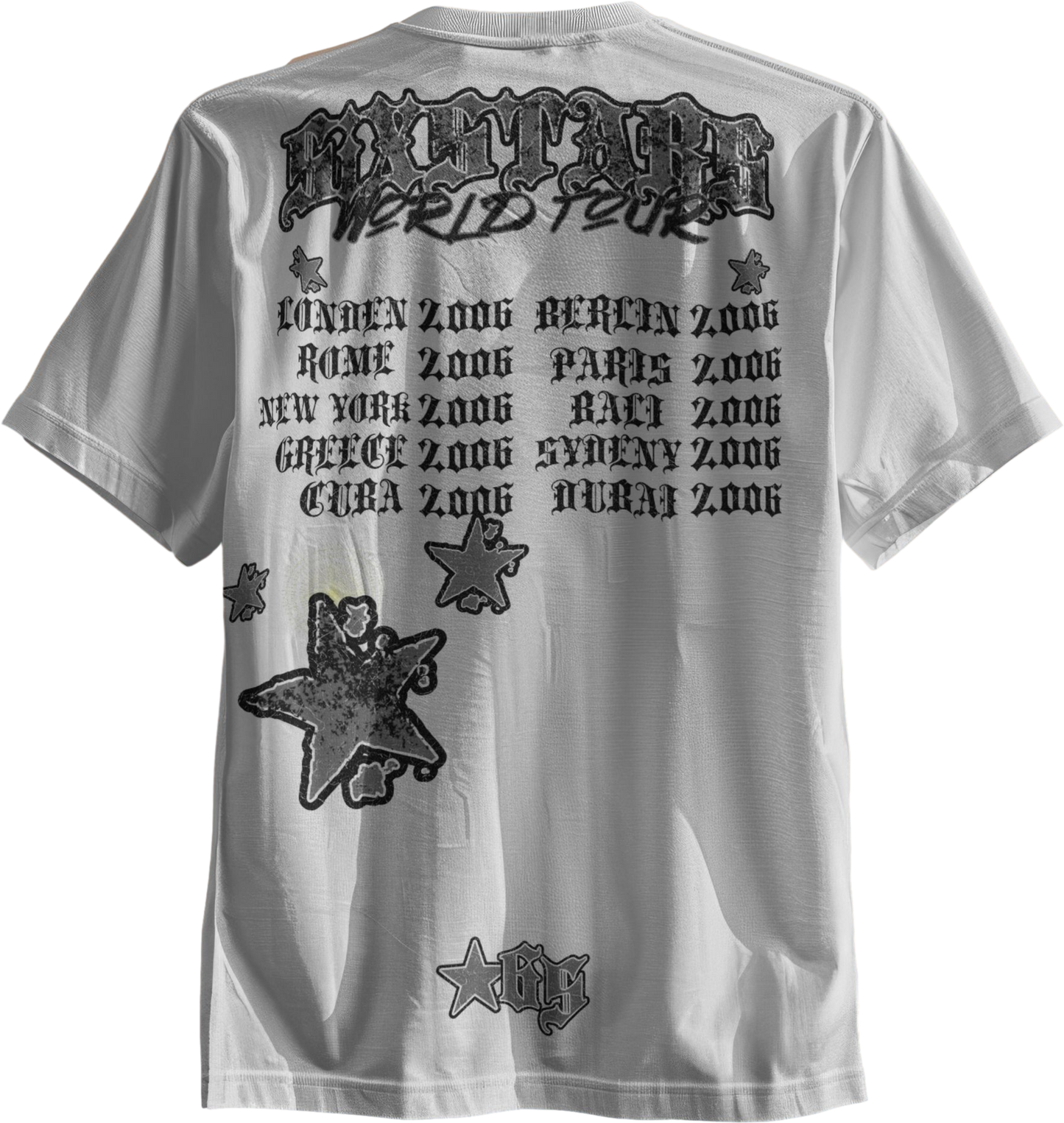 SIXSTARS “World Tour” Tee – White/Grey/Black
