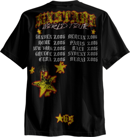 SIXSTARS “World Tour” Tee – Black/Yellow/Red